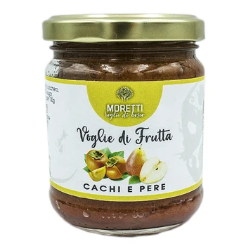 Top Quality Italian Traditional Persimmon and Pears Compote 180 g Jam 88% Fruit for Dessert or Seasoning Bread Tarts Cake