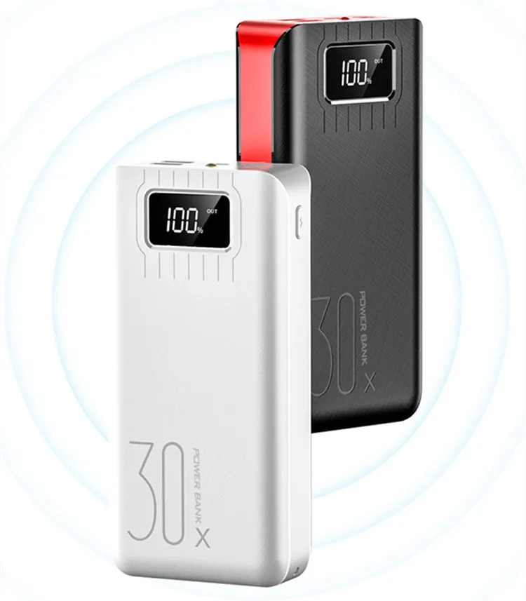 2024 External Battery Charging Power Bank 30000mAh for Mobile Phone with LED Display for Iphone