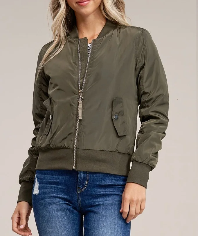 ladies grey bomber jacket