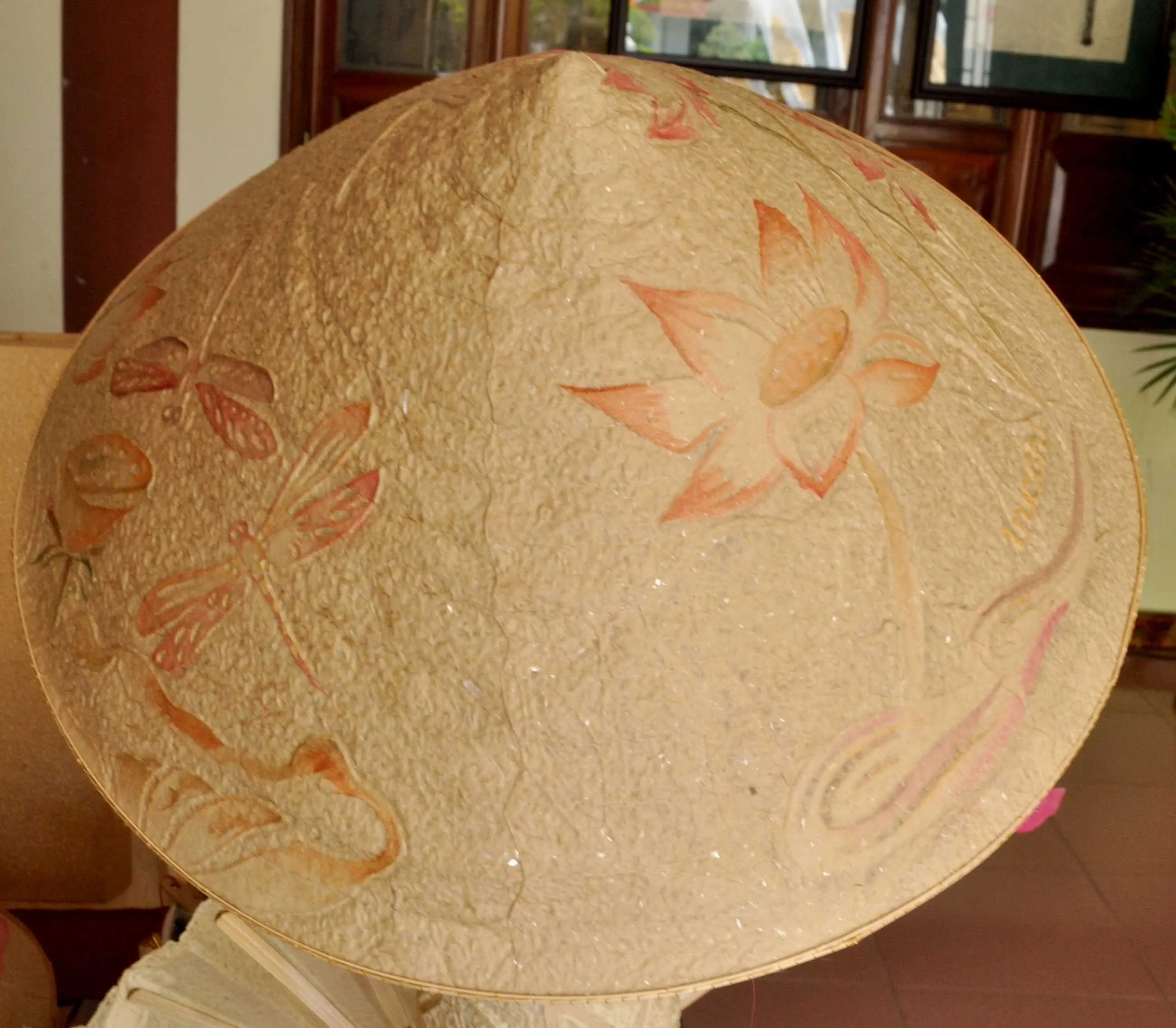 conical boater straw hat large bamboo hat with custom printed