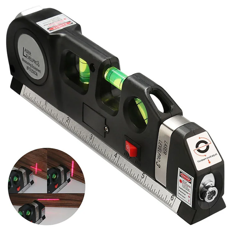 8ft Cross Line Measurement Ruler Leveling Laser Level Pro 3 Tools