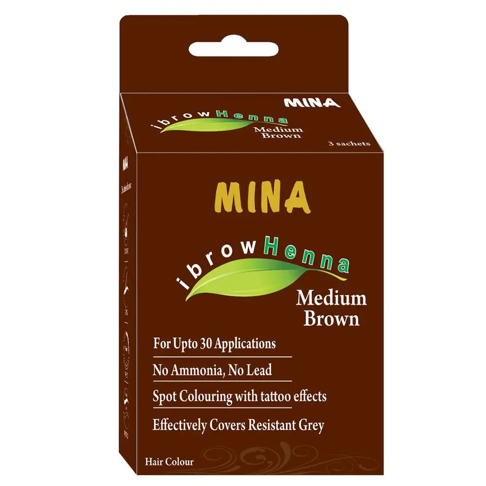 Mina Ibrow Henna Medium Brown Regular Pack Brow Tint Powder Buy Mina