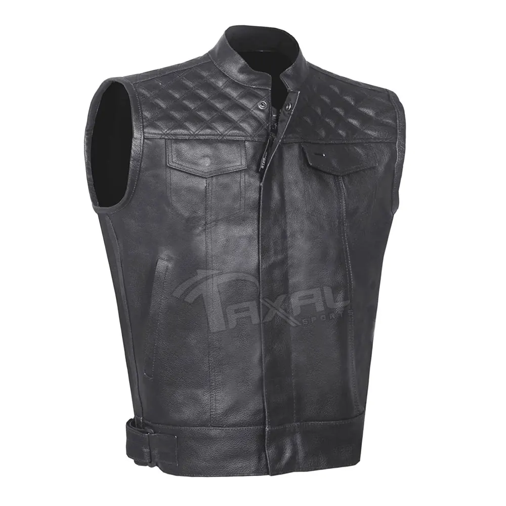 Low Price Men Leather Vest Plus Size Leather Vest For Men Biker