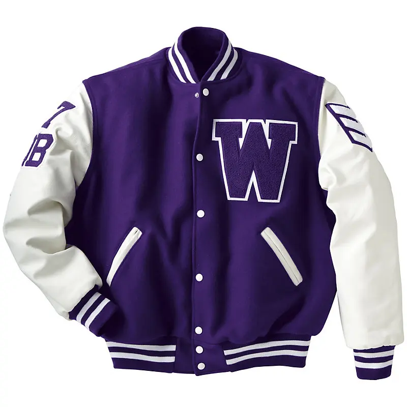 Mens White Purple Varsity Satin Full Snap Baseball Uniform Padding Jacket -  China Baseball Uniform and Jacket Fishing Vest price