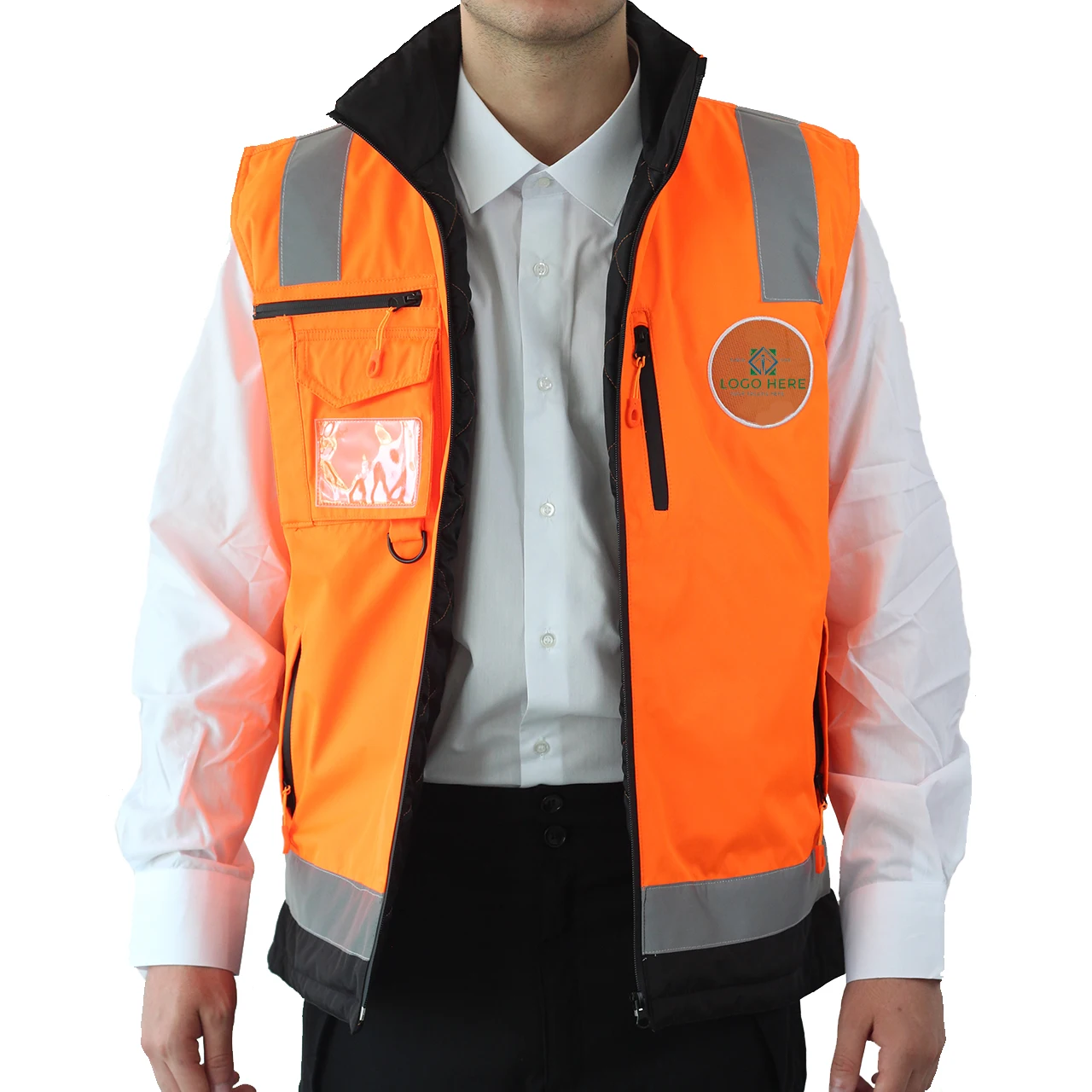 Оранжевый светоотражающий предупреждающий жилет