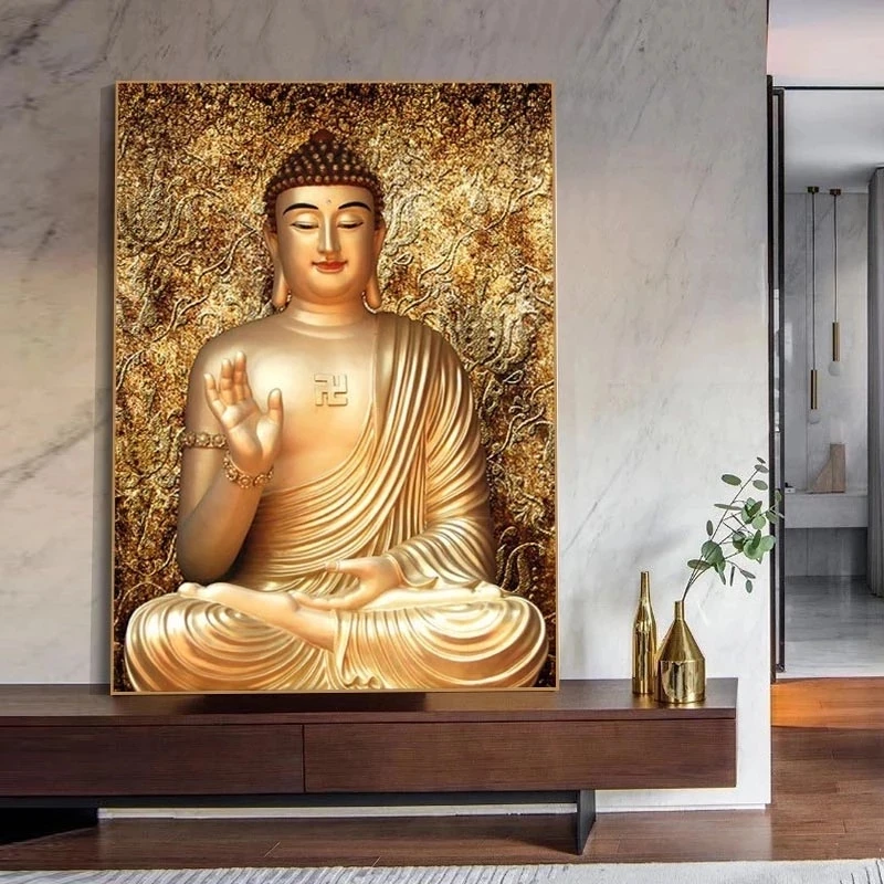 Canvas Pictures Buddhism Posters Decor God Buddha Wall Art Canvas ...