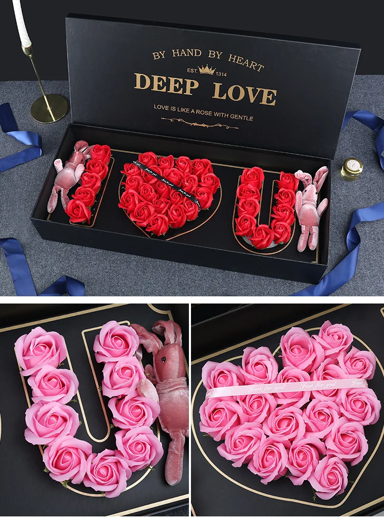 YUDX121 Valentine's Day Rose Gift Box with Love India