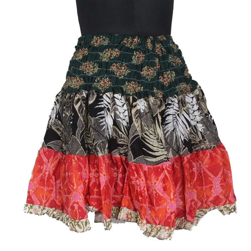 Gypsy patchwork mini Rara Skirt Hippy Boho Festival 