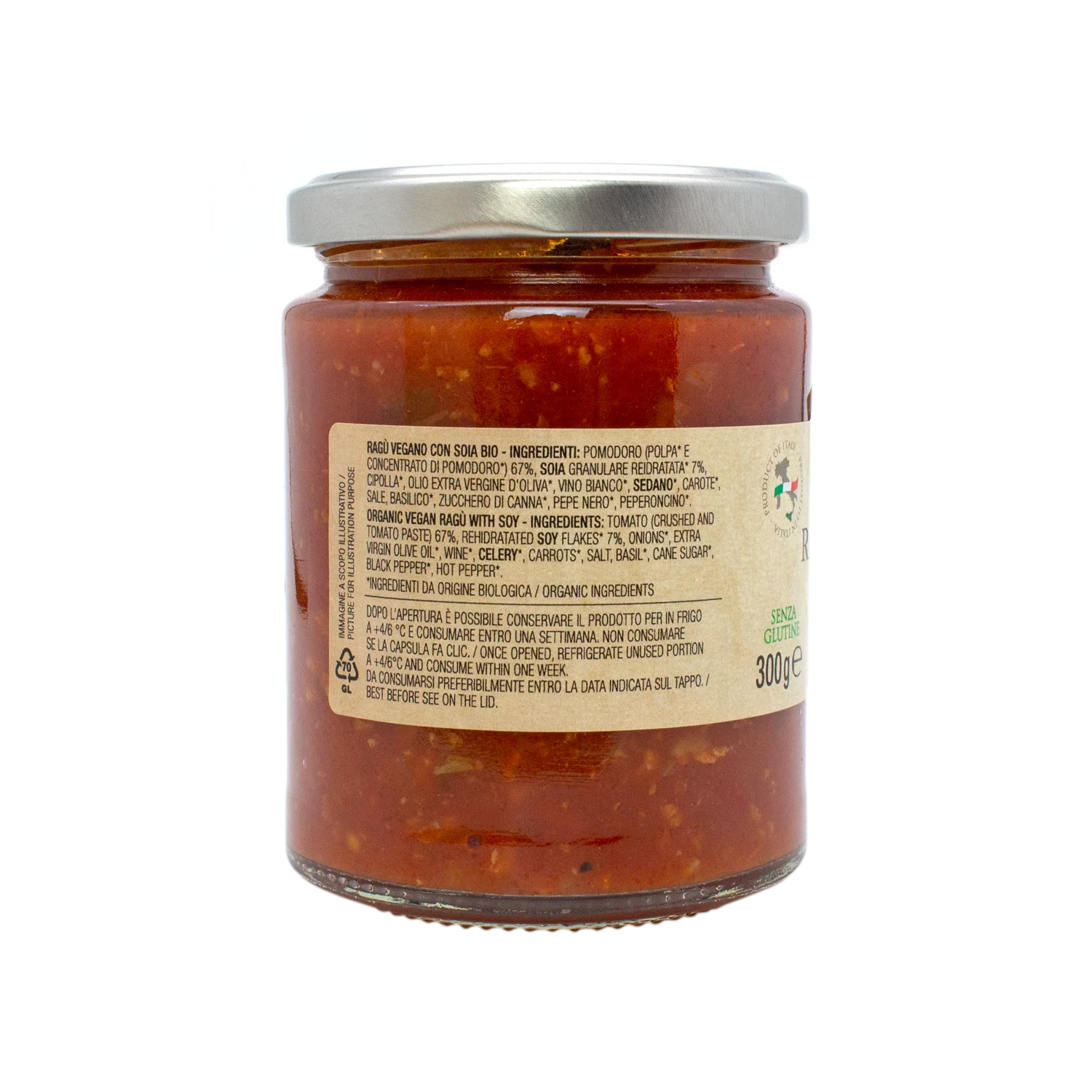优质300克有机素食主义者意大利意大利原汁原味意大利天然意大利食品西西里农场 Buy Ragu Vegano Con Soia生物condimento面食沙拉番茄biologico Siciliano意大利意大利sicilia Cibo Sano Senza Glutine 纯素食有机番茄意大利面酱ragu大豆假货调味意大利意大利西西里岛