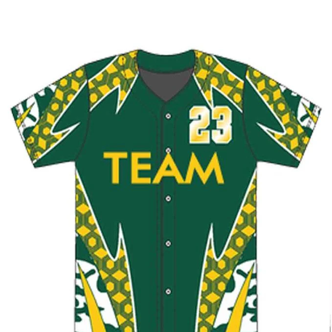 green and yellow baseball jersey
