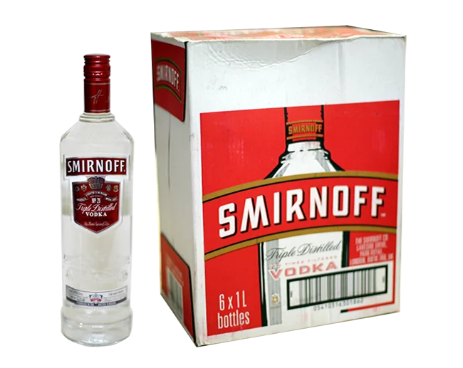Продажа британской бутылочной водки Sminoff с 40% содержанием алкоголя