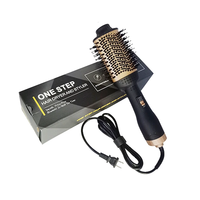 Hair Brush Private Label Flat Iron Hot Air Pick Electric Comb One Step Hair Dryer Fast Hair Straight