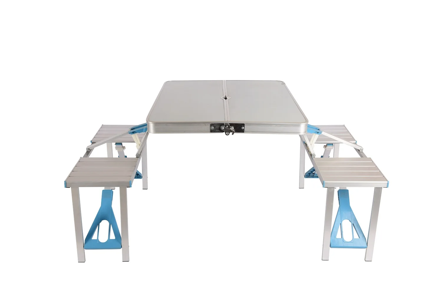 Folding Picnic Table Aluminum Table Chair Set for 4 PersonsPortable Lightweight and Adjustable for Outdoor Camping Dining BBQ