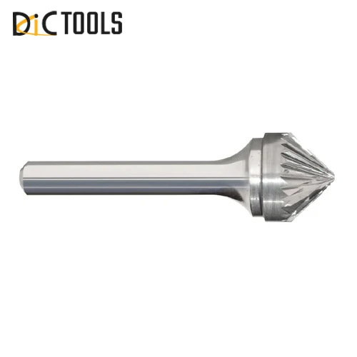 HELONGCO SK1S 90 Degree Cone Carbide Burr Die Grinder Bit - 1/4" Shank, Countersink