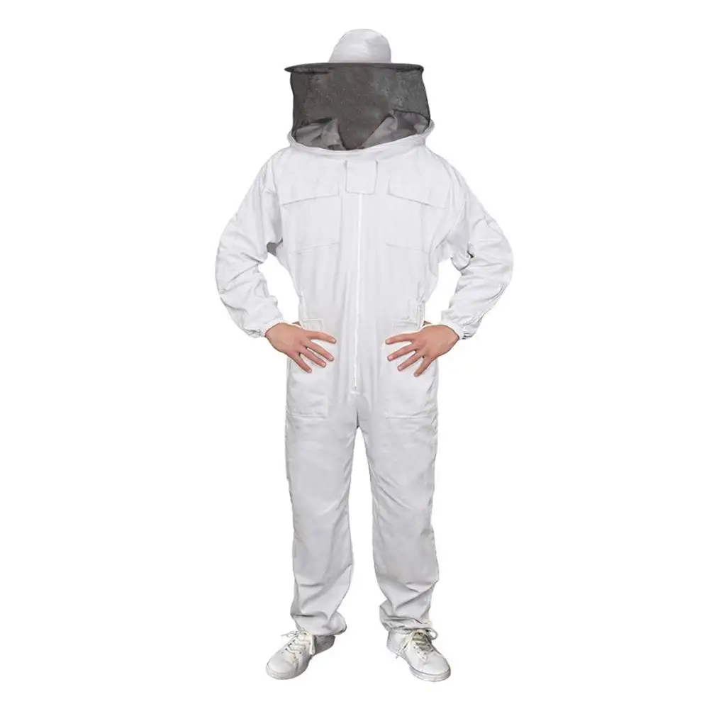 Useful Cotton Full Body Beekeeping Bee Keeping Suit With Veil Hood XXL USA 