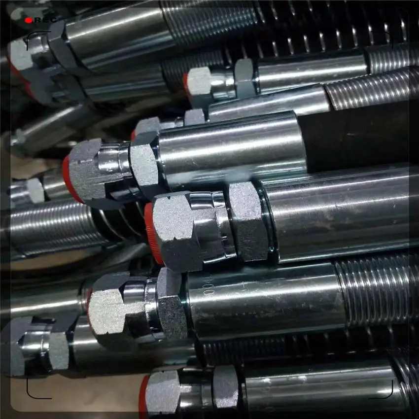 Gonetre Excavator Diverter Valve Hose 1/4in Interface 60MPa 8702PSI Rubber Hydraulic Hose 32in Length (2PCS)