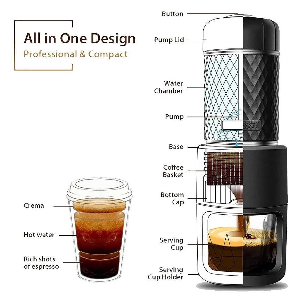 Dropship 1pc Portable Coffee Machine; Espresso Machine; Coffee