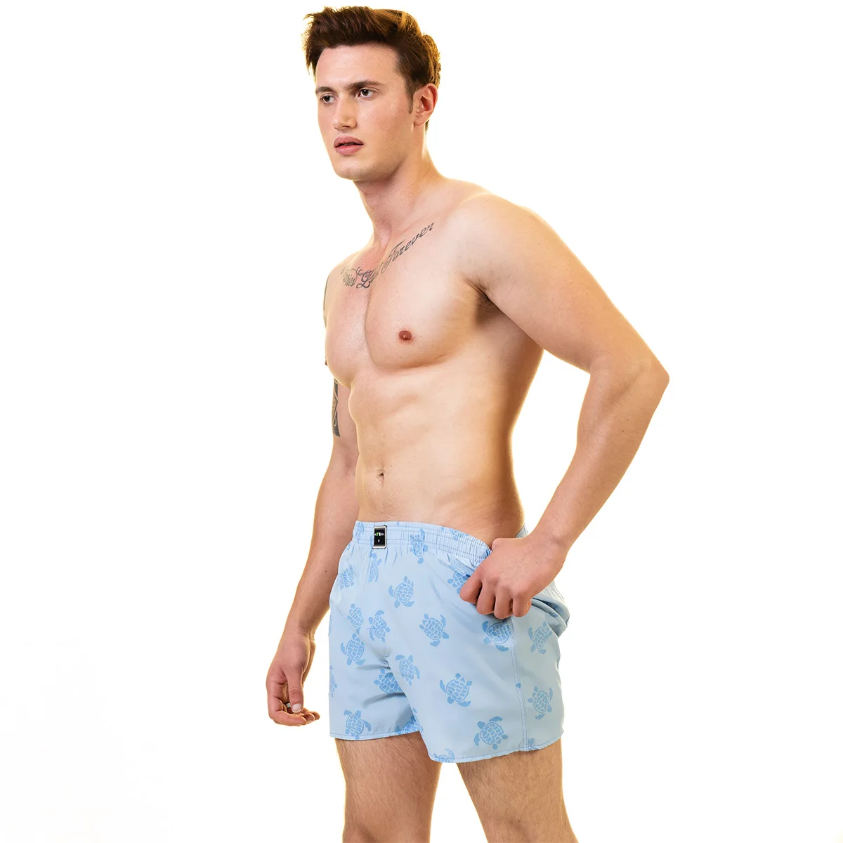 Bóxer de tela para hombre, ropa interior Gay de cintura baja