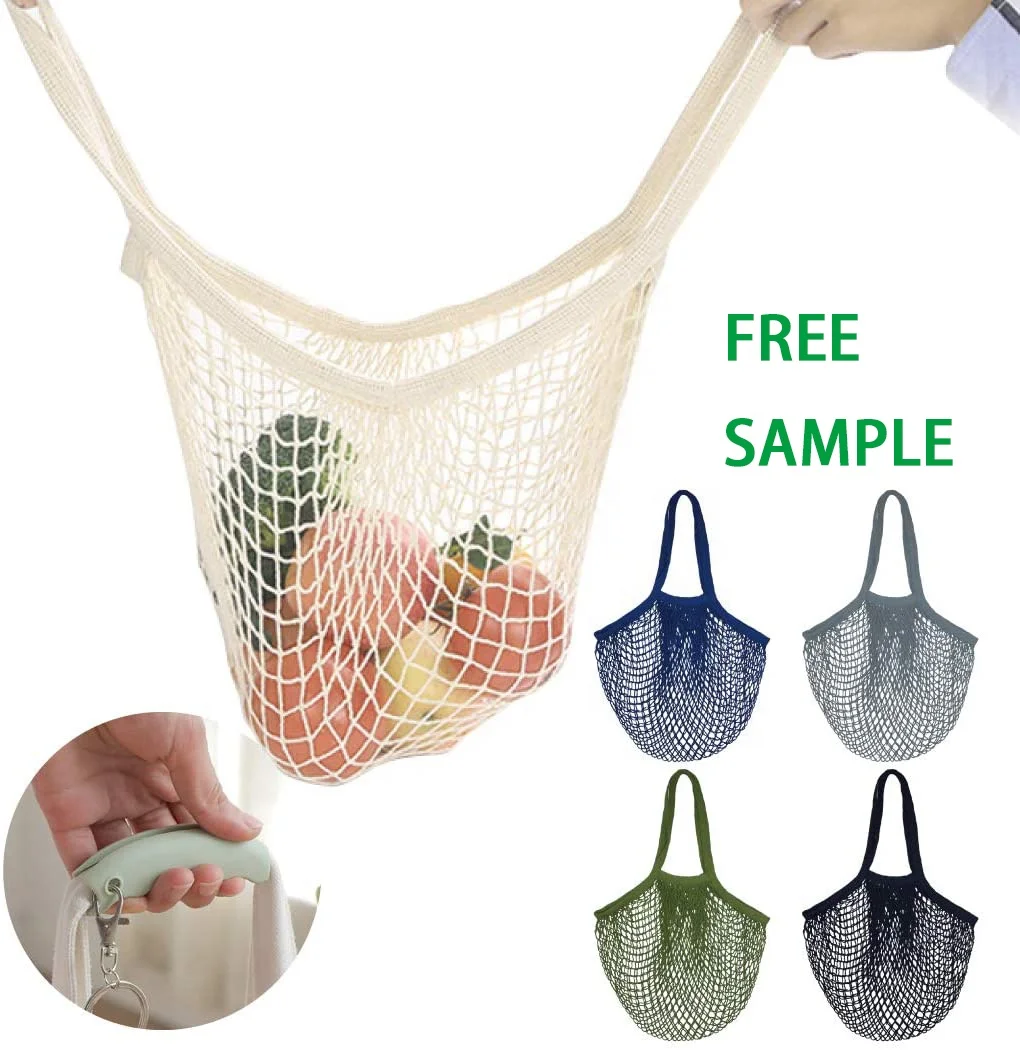 
Экологичная многоразовая продуктовая сумка SopurrrdyEco с пользовательским логотипом, нулевые отходы, многоразовая пляжная Сетчатая Сумка из 100% хлопка, крем 