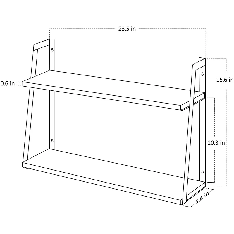 Floating 2tier Paulownia Wood Wall Shelf Metal For Bedroom Bathroom And Living Room Buy Wall
