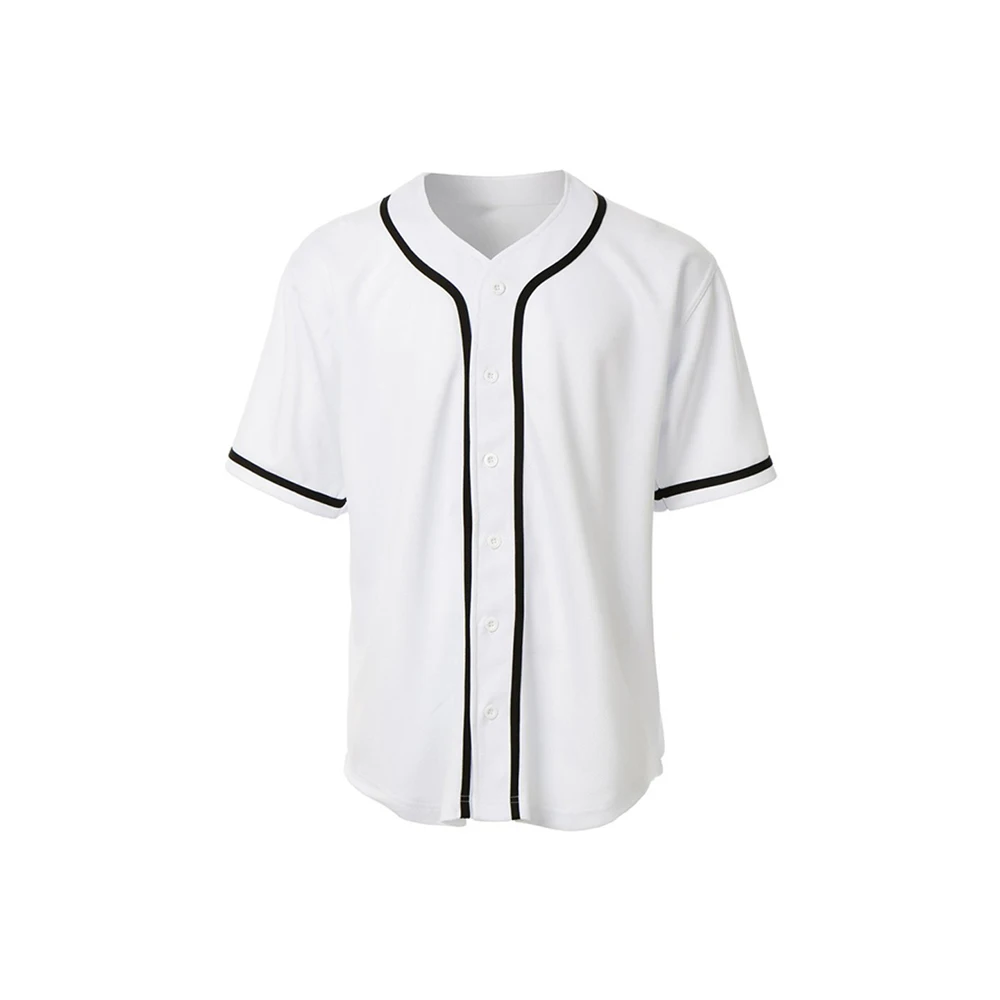BASEBALL SUBLIMATION Blank Jersey Button 100 % Polyester,UNISEX Sublimation  Blank Jersey custom design Men's Buttoned White Baseball Jersey