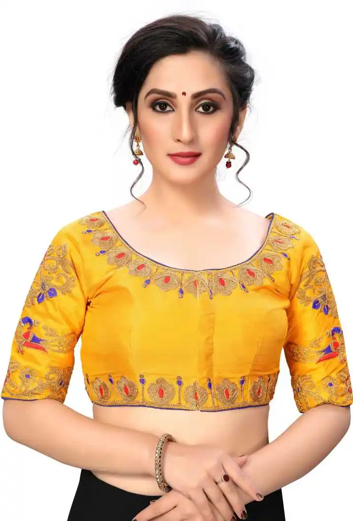 New Model Designer Embroidered Work Festival Wear Regular Fit Plus Size Fully Stitched Party Wear Sari Blouse Piece Indian Women Garment
