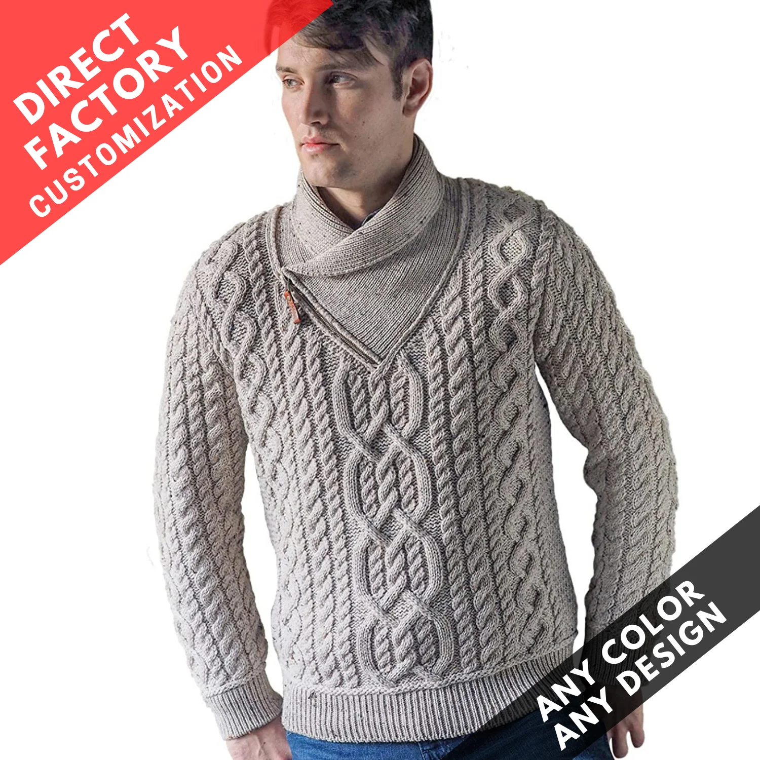 Custom Turtle Neck Striped Pullover 