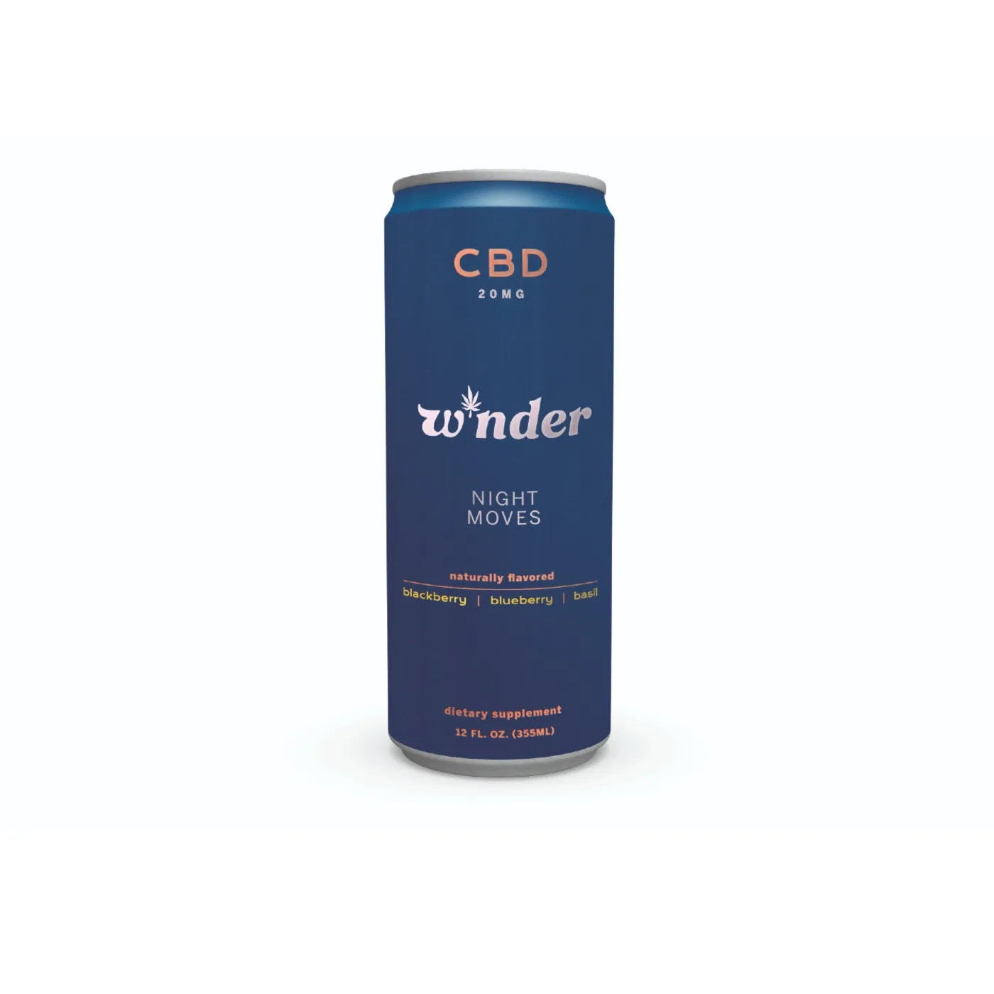 Made in USA W*nder Night Moves 20mg CBD Blackberry, Blueberry & Basil Support Sleep CBD Energy Drinks