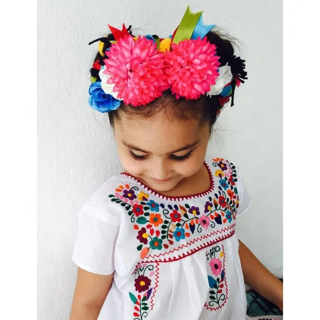 Kids Girls Clothes Fashion New Design Mexican Delicate Multi Color  Embroidered Baby Girls Hippie Dress - Buy Girls Dresses Flower Sleeveless  Girls Dresses Baby Kaftanc Plus Size Dress For Kids Vestido Con