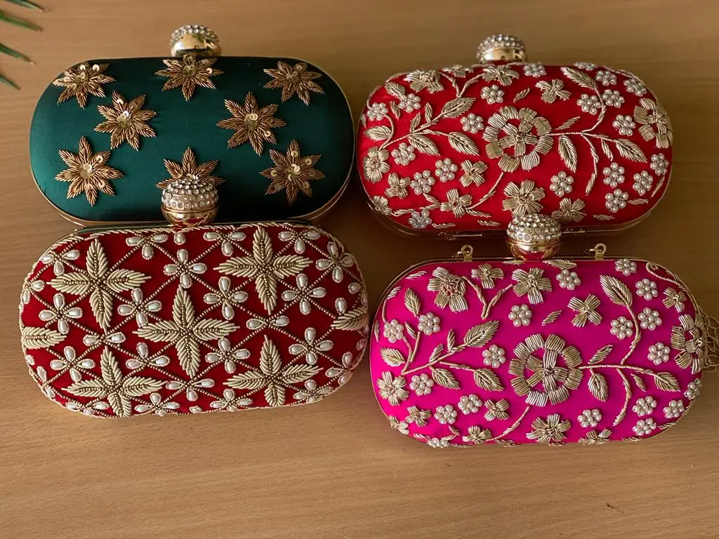 High Quality Embroidery Women Wedding Clutch Party Evening Clutch Bag