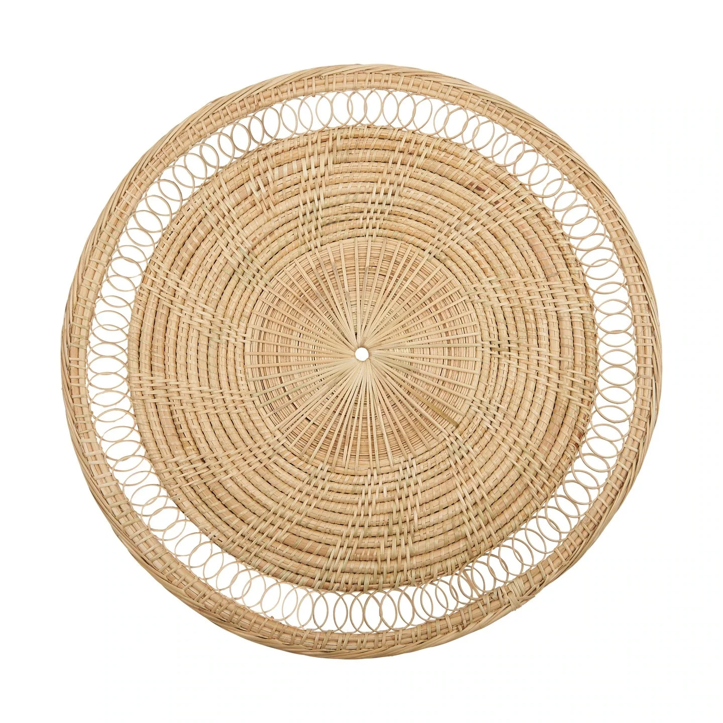 Elegant Handmade Crafts Natural Rattan Placemats Woven Wicker Table