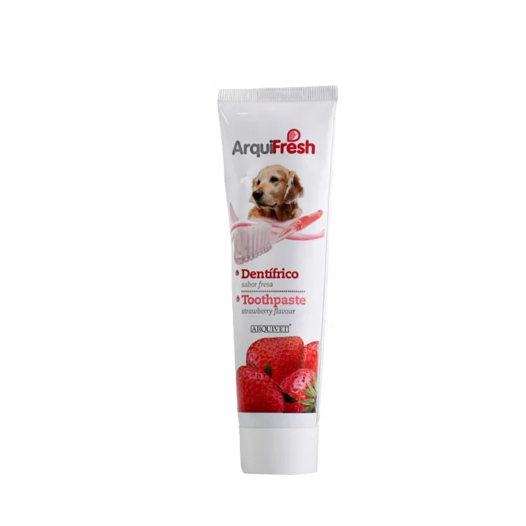 Strawberry flavor Dog Toothpaste Eliminates Bad Breath by Removing Plaque and Tartar Buildup