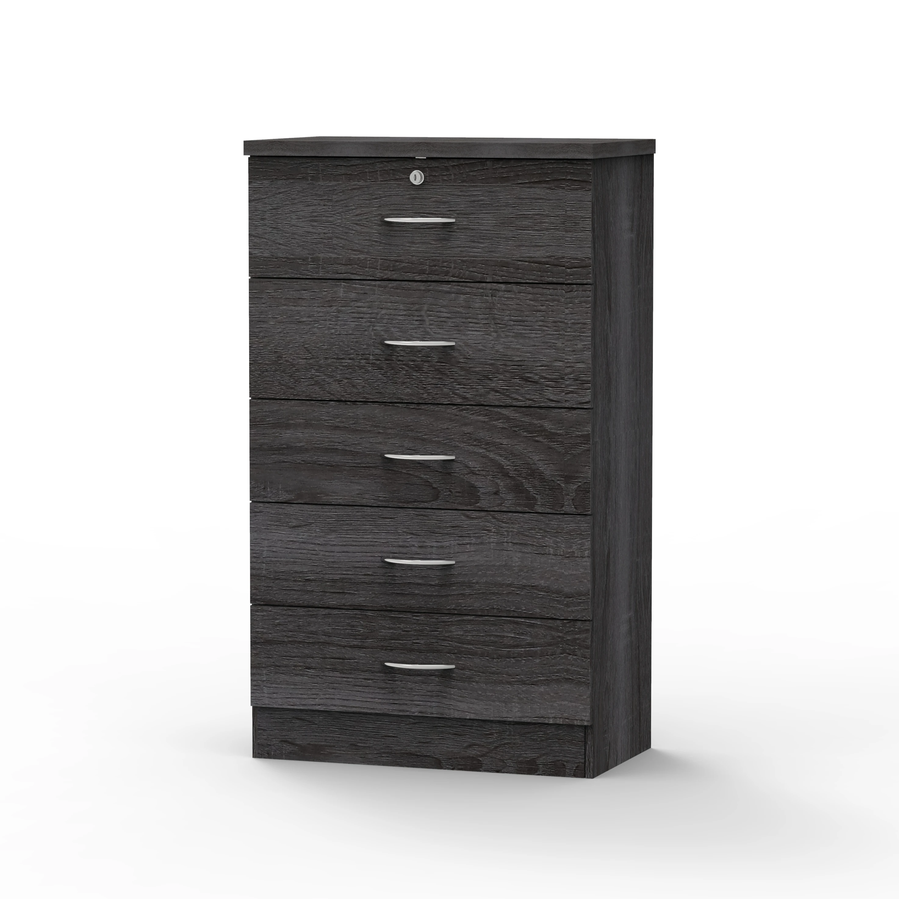 5-Drawer Chest of Drawers for Bedroom Living Room Kids Made in Malaysia Wood Top Cabinet With Lock 1437