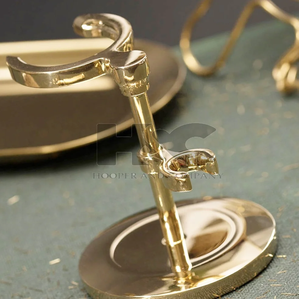 Золотая кисть и бритвенная стойка с логотипом на заказ