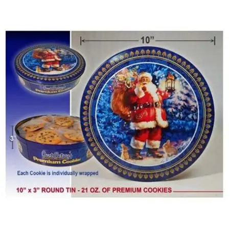 Assorted Designer Tins With Chocolate Chip Cookies Individually Wrapped For Domestic Market Scroll For More Information Buy Individually Wrapped Christmas Cookies In Decorative Holiday Tins On Pallet Christmas Cookies Collectible Holiday Gift