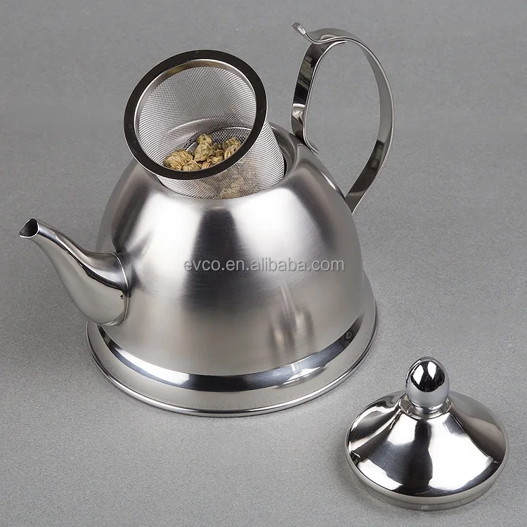 Creative Home Nobili-Tea 2 qt. Stainless Steel Tea Kettle with Tea Infuser