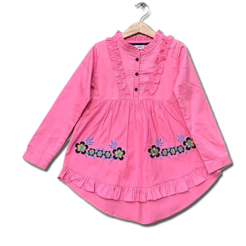 Pakistani Baby Girl Cotton Printed Dresses Children Summer Casual OEM Service Short Medium Girls PK Support Soft Silky Dress