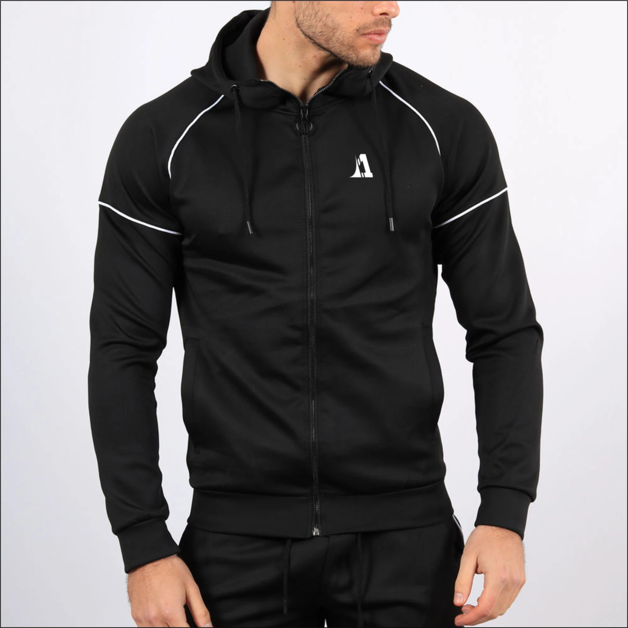 OEM Custom Embroidery Logo Mens Tracksuit Men Jacket Suit Slim Fit Streetwear by ONE APEX