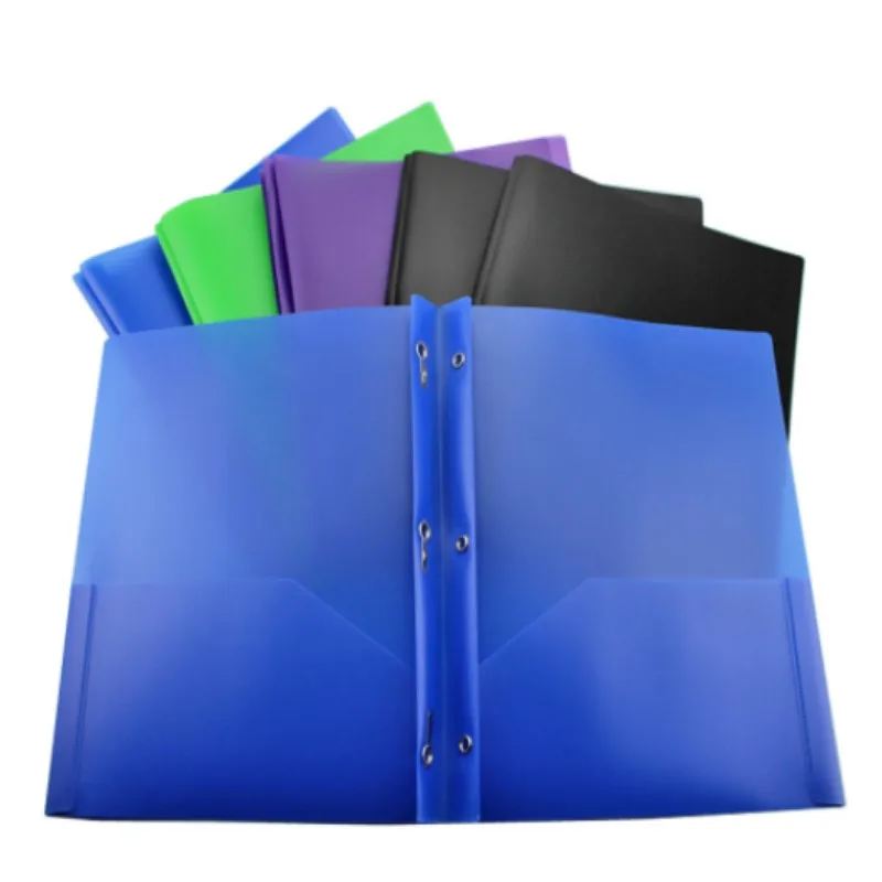 Best Hard Plastic File Folders with Prongs Assorted Colors Paper Portfolios with 3 Metal Prong Fasteners File Folders Plastic