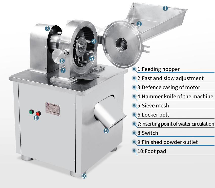 Машина для измельчения семян сои, трав, перца, зерна, машина для измельчения риса с системой водяного охлаждения