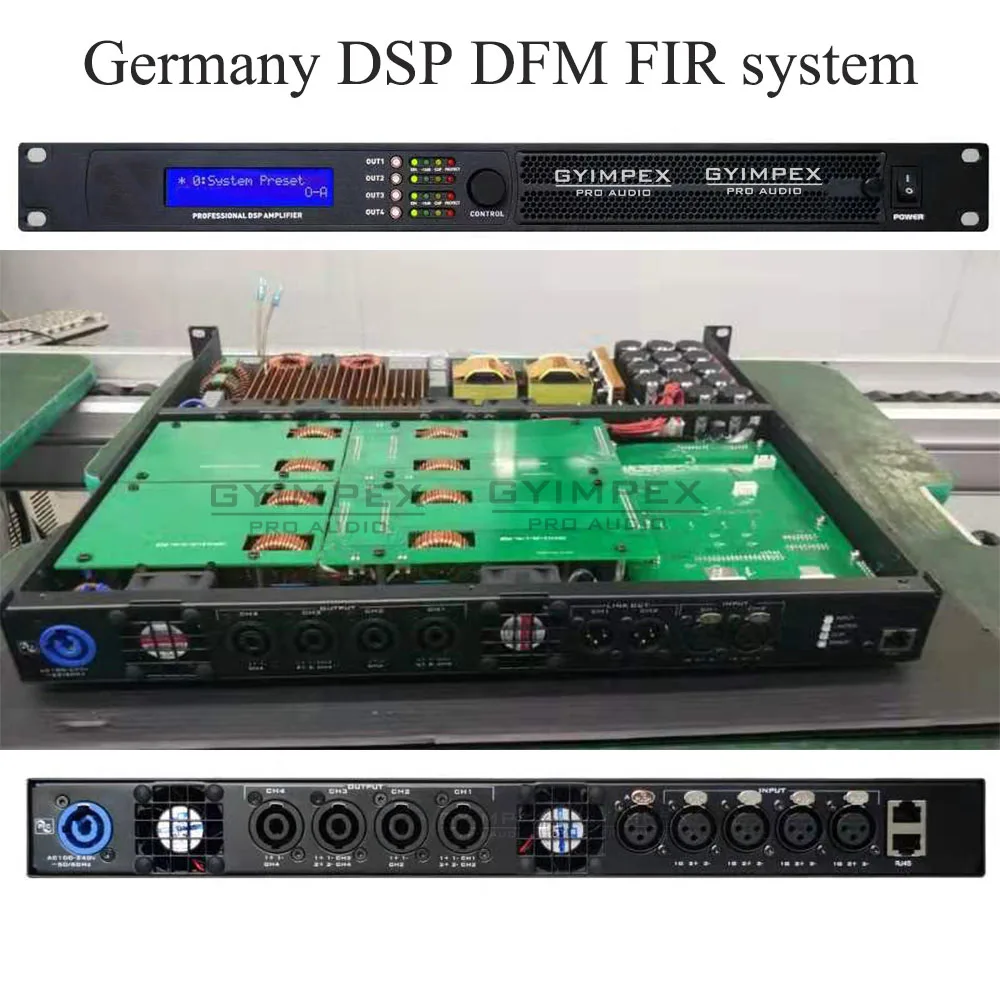 4 In 4 Out Dual Power Supply 3000w Rms 1u Digital Power Amplifier Dsp