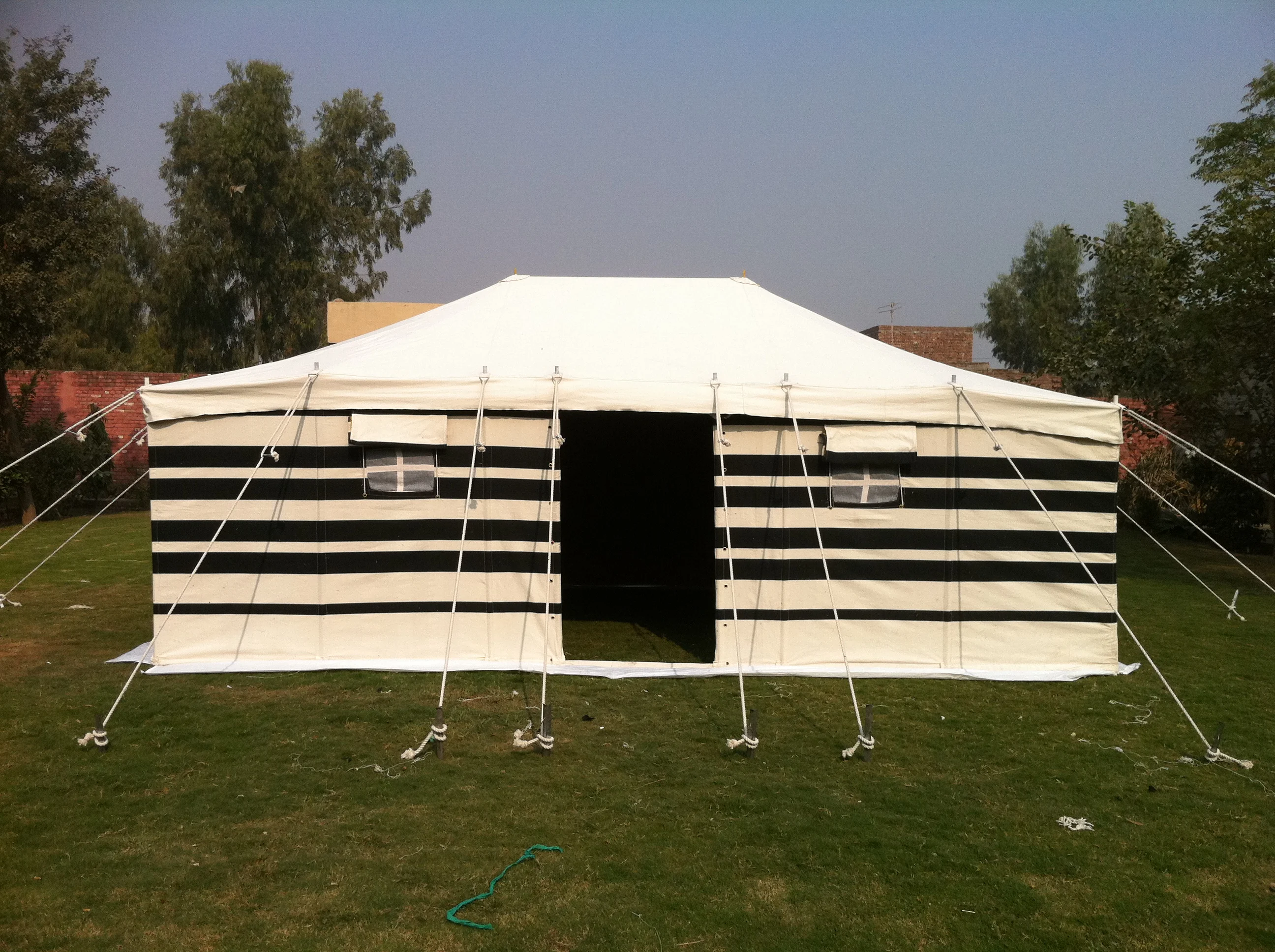 Middle Eastern Arabic Black & White Stripe Canvas Camping Outdoor