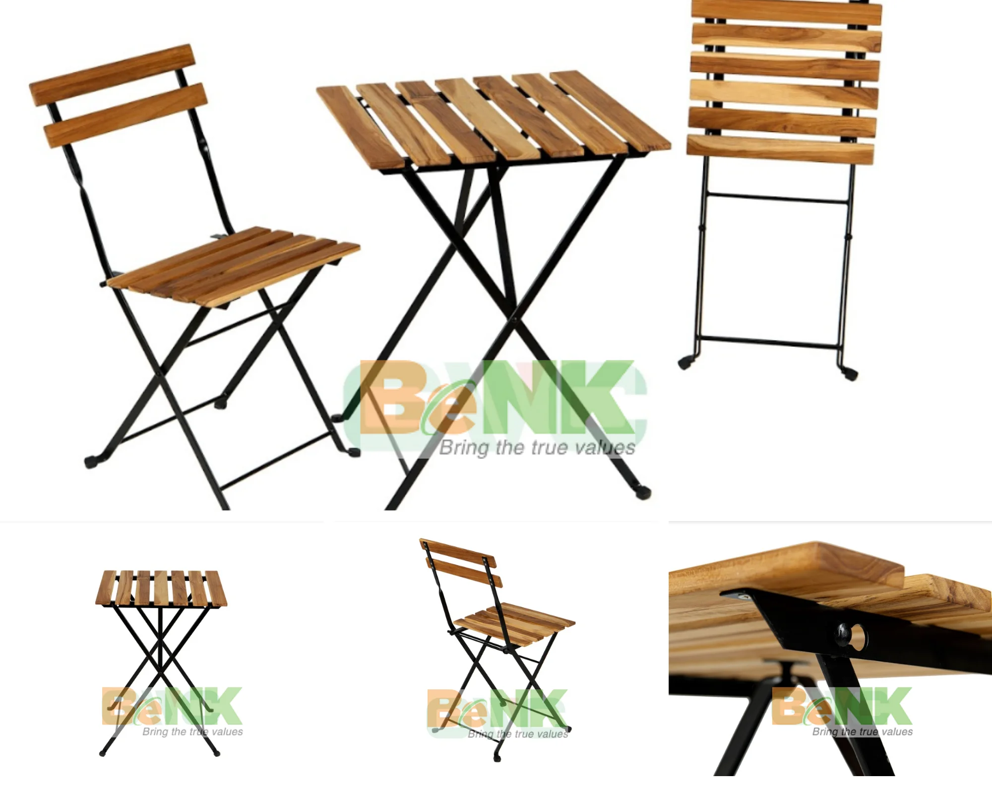 Vietnam High Quality Outdoor Furniture 3 Pieces Teak Bistro Table & Chair Set/ 3 Pieces Teak