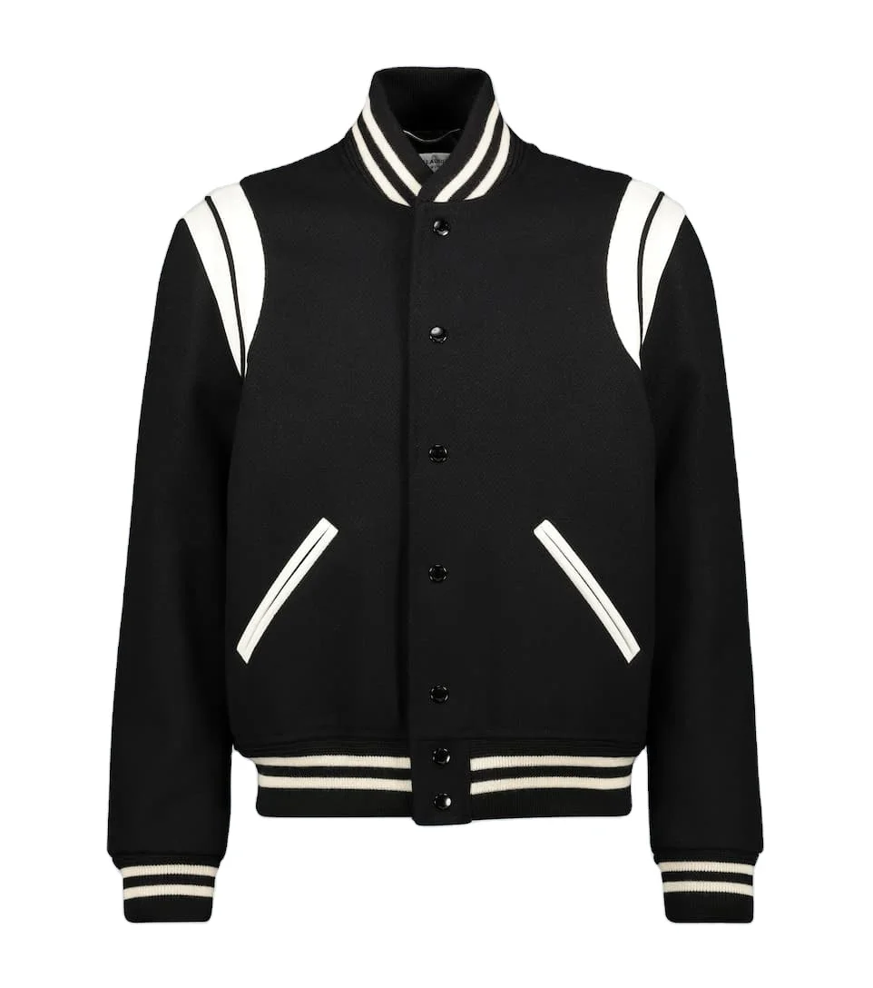 Blank Varsity Letterman Baseball High School Jacket - Buy Black Wool ...