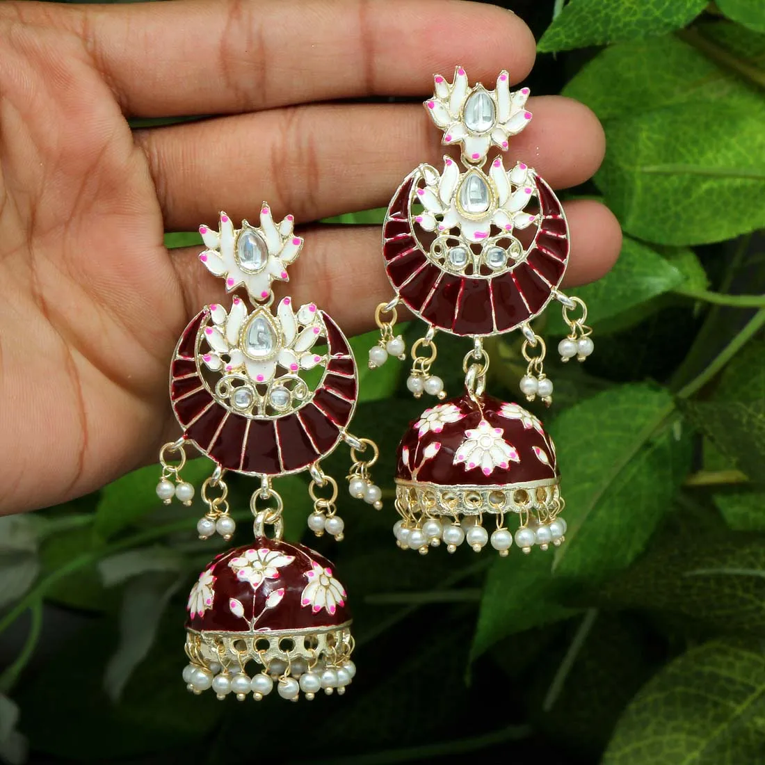 Mint Pink Minakari Big Earrings/kundan Earrings/ Pink Long - Etsy |  Delicate necklace, Jewelry, Indian jewelry