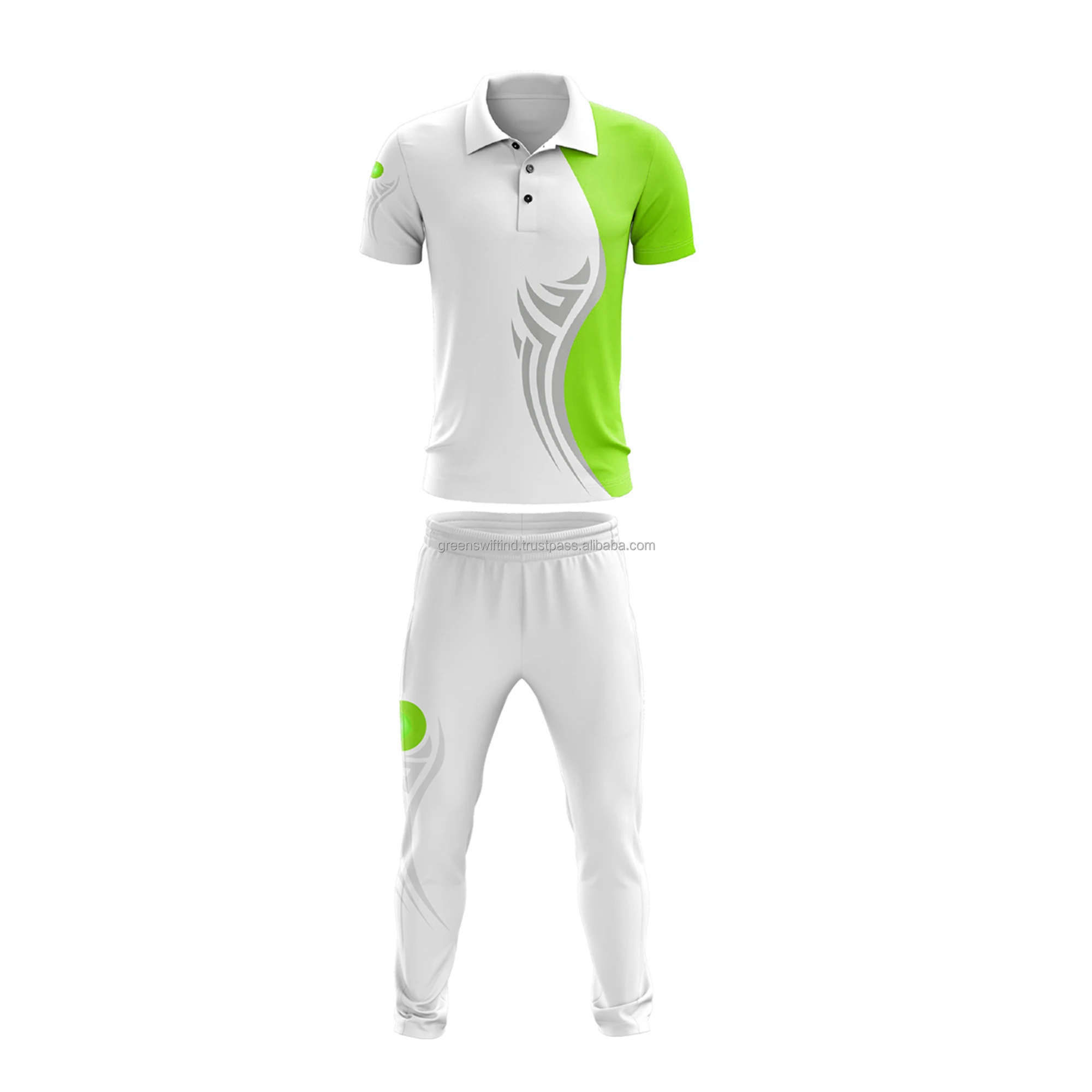 Buy Jersey Design on X: Green and White Star Cricket Jersey