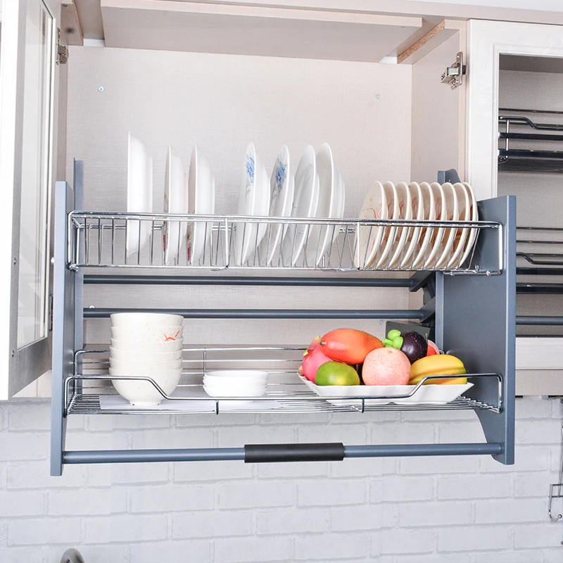 Kitchen Cabinet Organizer Pull Down Shelves 2 Tier Elevator Basket for  Plates Storage - China Kitchen Basket and Storage Rack price