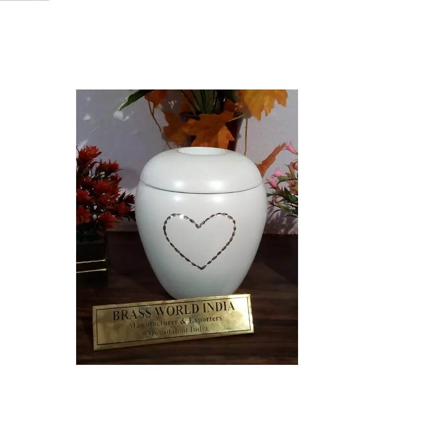 ALUMINIUM WHITE TEA LIGHT PET PAW CREMATION  URN FUNERAL SUPPLIES BRASSWORLD INDIA