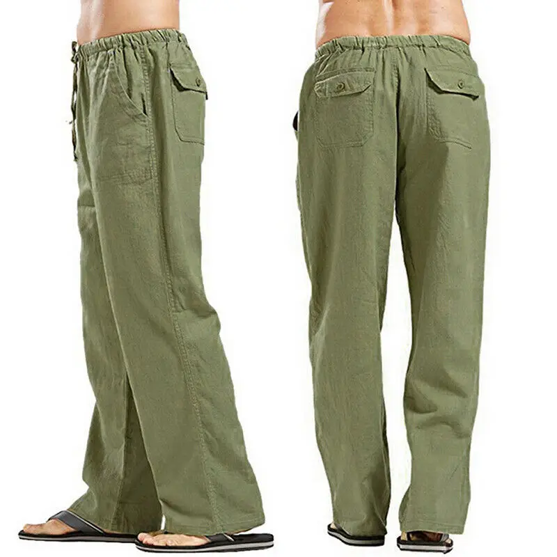 Deyeek Mens Linen Pants Beach Pants Casual India  Ubuy