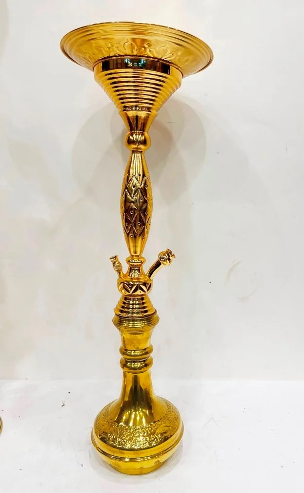 Best Quality Farida Luxury Egyptian Lacquer Gold Plated Stainless Steel Oval Hookah Chillers with Sheesha Design